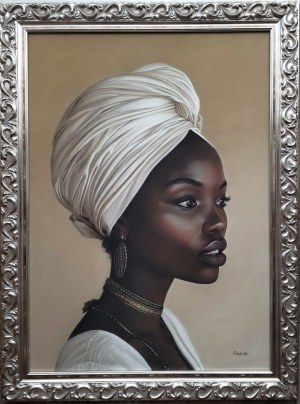 Catherine Rekiel, Woman in a white turban, 2024