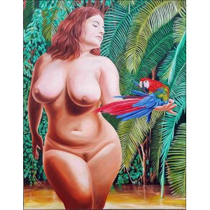 Tomasz Koper, Girl with a Parrot, 2024