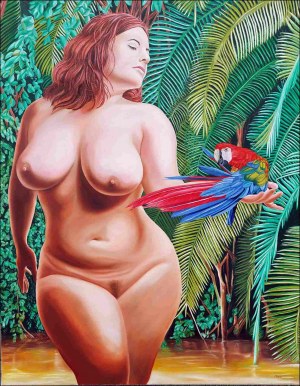 Tomasz Koper, Girl with a Parrot, 2024