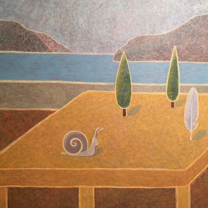 Barbara Trojanowska, Paysage avec table, 2023