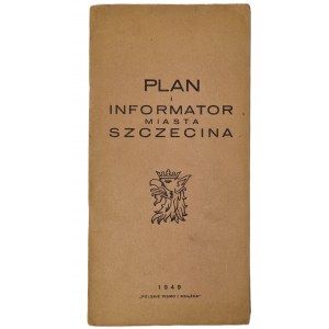 Plan i informator miasta Szczecina Wyd. 1949 zał. duża rozkładana mapka