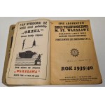 Spis abonentów sieci telefonicznej M.St. Warszawy P.A.S.T. i Warszawskiej Sieci Okręgowej P.P.T.T. rok 1939/40