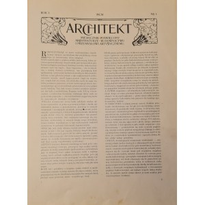 ARCHITECT YEAR I (1900/1901) Illustrations.