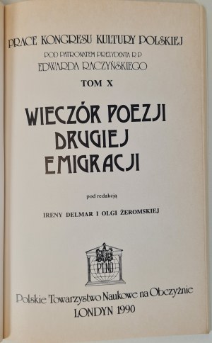 PRACA ZBIOROWA - WIECZÓR POEZJI DRUGIEJ EMIGRACJI Tom.X