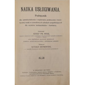 Hess Adolf Fr. - Nauka usługiwania. Kraków 1909