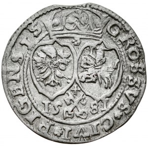 Stefan Batory 1576-1586, Penny 1581, Riga. R. Early type.