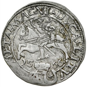 Sigismund II Augustus 1545-1572, Grosz per Polish foot 1566, Tykocin. RR, h. Jastrzębiec.