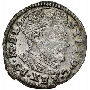 Stefan Batory 1576-1586, Trojak 1585, Wilno. Ozdobna zbroja.