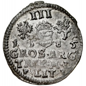 Stefan Batory 1576-1586, Trojak 1585, Wilno. Ozdobna zbroja.