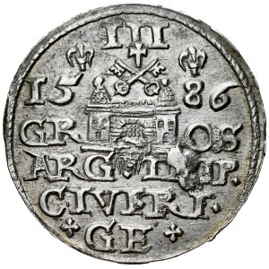 Stefan Batory 1576-1586, Trojak 1586, Ryga.