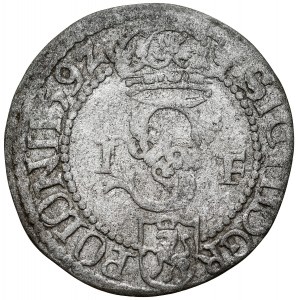 Zygmunt III 1587-1632, Szeląg 1592 I-F, Olkusz.