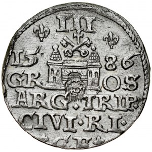 Stefan Batory 1576-1586, Trojak 1586, Ryga.