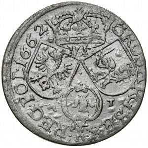 Jan II Kazimierz 1649-1668, Szóstak 1662 A-T, Kraków.