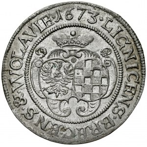 Śląsk, Księstwo Legnicko-Brzesko-Wołowskie, Ludwika 1673-1680, VI krajcarów 1673 C-B, Brzeg.