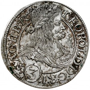 Silesia, Leopold I 1657-1705, 3 krajcary 1667 SHS, Wroclaw.