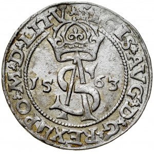 Zygmunt II August 1545-1572, Trojak 1563, Wilno. LITV/L.