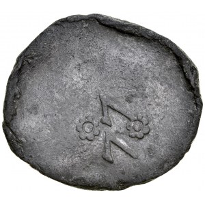 Gdańsk, Żeton 1575, A.: Kot leżący na falach, na nim cyfry *7*5*, Rv.: W polu cyfry 77 i ozdobniki.