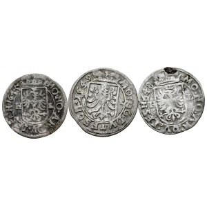 Silesia, Duchy of Cieszyn, Elisabeth Lucretia 1625-1653, Krajcar 1645, 1648, 1649 H-L, Skoczow. 3 pieces.