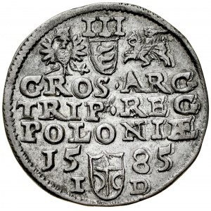 Stefan Batory 1576-1586, Trojak 1585 I-D / no letters, Olkusz. RR.