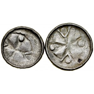Cross denarii 11th century, set of 2 pieces.