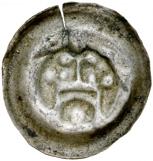 Teutonic Order, Button Brakteat, Av.: Gate, above it a cross, below it a large sphere.