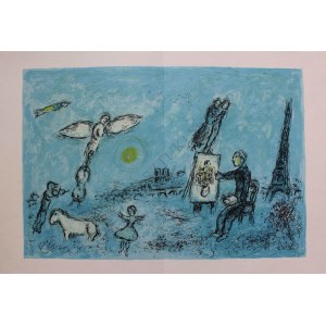 Marc Chagall (1887-1985), Malarz i jego sobowtór(&bdquo;Derriere le Mirroir&rdquo; no 246, 1981, Mourlot #992)