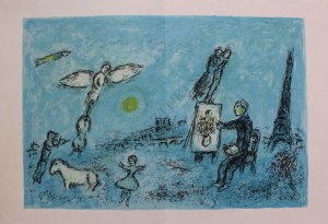 Marc Chagall (1887-1985), Malarz i jego sobowtór(„Derriere le Mirroir” no 246, 1981, Mourlot #992)