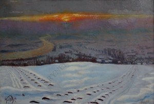Ludwik Leszko (1890-1957), Zakole Wisły o zachodzie słońca