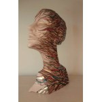 Krzysztof Sliwka (b. 1965 ) Stained glass profile unique ceramic sculpture