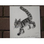 Jozef Wilkoń (b.1930), Rooftop Cat sketch for illustration Cat King