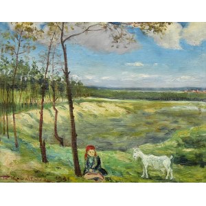 Piotr Paweł KOWALEWICZ, Une fille gardant une chèvre, 1931