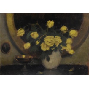 Alfons KARPIŃSKI, Yellow Roses in a Vase