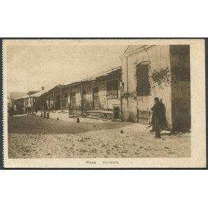 I WŚ Pocztówka Pińsk. Widok na rynek, 1917