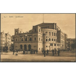 Pocztówka Szczecin. Teatr miejski pocz. XX w.