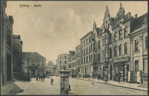 Kolobrzeg postcard. Town Hall Square. Hotel de Prusse l. 1910-1920