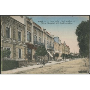 Borderlands Postcard Stryj - 3rd May Street and County Court ca. 1915.