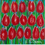 Edward Dwurnik (1943 Radzymin - 2018 Warszawa), Czerwone tulipany, 2018