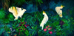 Patrycja Kruszyńska-Mikulska (b. 1973 Lublin), White parrots, 2024