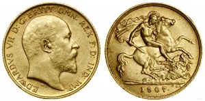 Spojené kráľovstvo, 1/2 sovereign (1/2 libry), 1907, Londýn