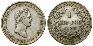 Polonia, 1 zloty, 1830, Varsavia