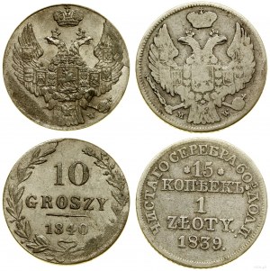 Poland, set of 2 coins, 1839-1840, Warsaw