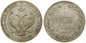 Pologne, 3/4 rouble = 5 zloty, 1839 MW, Varsovie