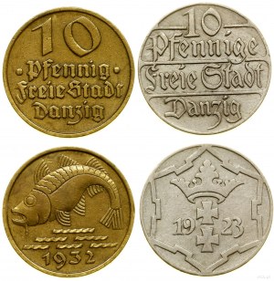 Pologne, set : 2 x 10 fenigs, 1923, 1932, Berlin