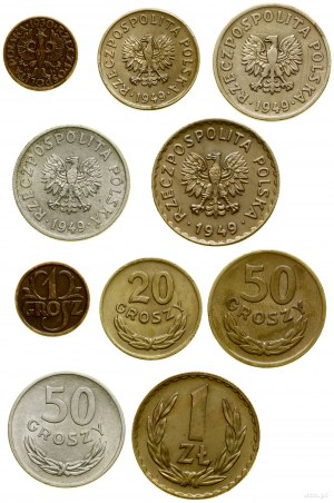 Polen, Satz von 5 Münzen, 1930-1949, Warschau, Kremnica