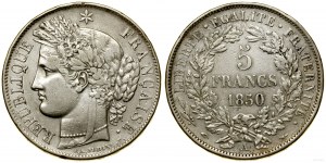 Francúzsko, 5 frankov, 1850 A, Paríž