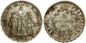 Francja, 5 franków, 1874 A, Paryż