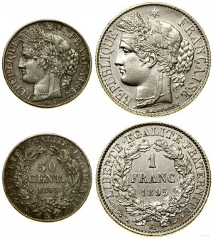 Francie, lot 2 mincí, 1895 A, Paříž
