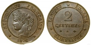 France, 2 centimes, 1878 A, Paris