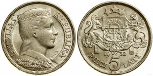 Latvia, 5 lats, 1932, London