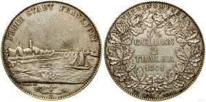 Nemecko, dva doláre = 3 1/2 guldenov, 1841, Frankfurt